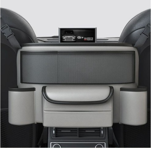 하루꿈 자동차 수납포켓 중앙거치 용멀티 컵홀더 차량용 콘솔 휴지 시트수납함, 차량용오거나이저-블랙, 1개