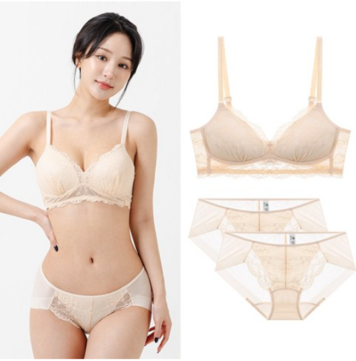 비너스 노와이어 A B C컵 레이스 브라렛 팬티 세트