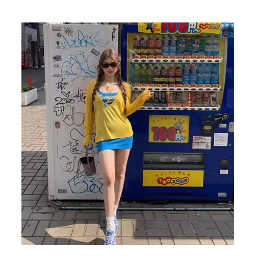 복고풍 편지 인쇄된 미니 드레스